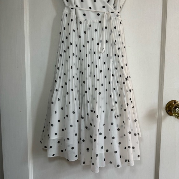 Aritzia Wilfred Beaune Pleated Polka Dot Wrap Dress - Picture 8 of 10